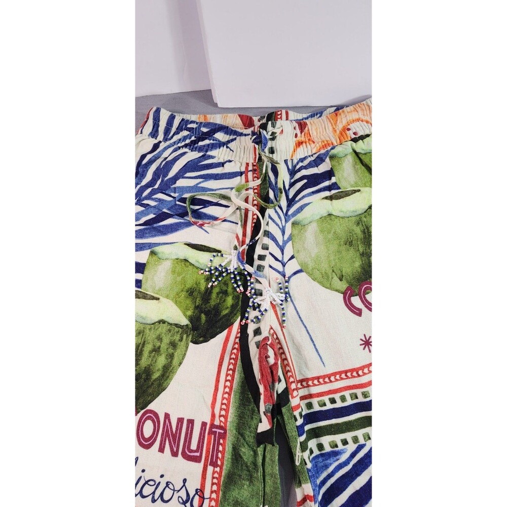 Rachel Zoe Women’s Tropical Print Lounge Pants Coconut Amazonia Drawstring Size - Picture 3 of 7